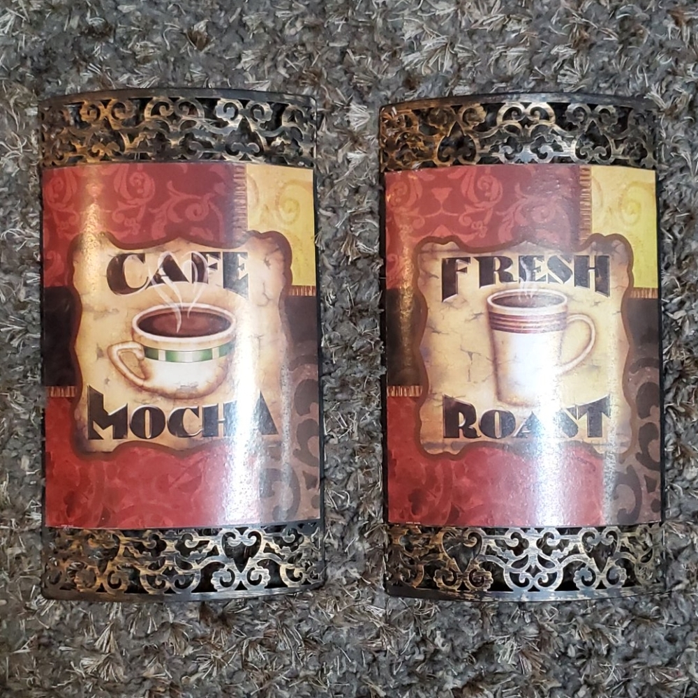 Coffee Metal Signs Set of 2